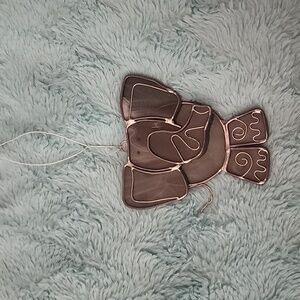 Gray stained glass elephant window ornament